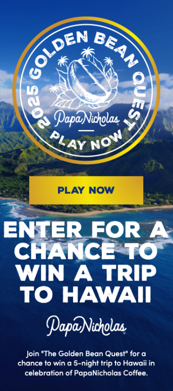 PapaNicholas Golden Bean Sweepstakes – Win a Hawaiian Coffee Adventure!